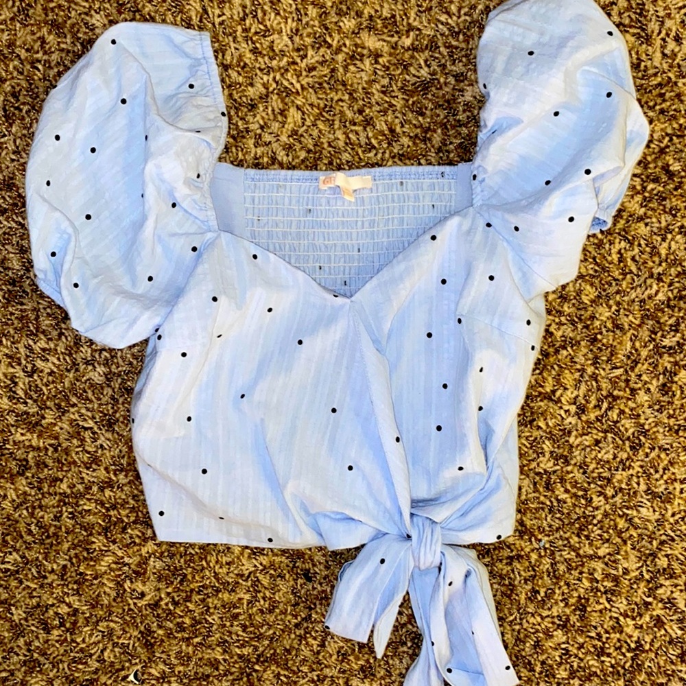 GB Dillards Cropped Blue Top Size XS NWOT